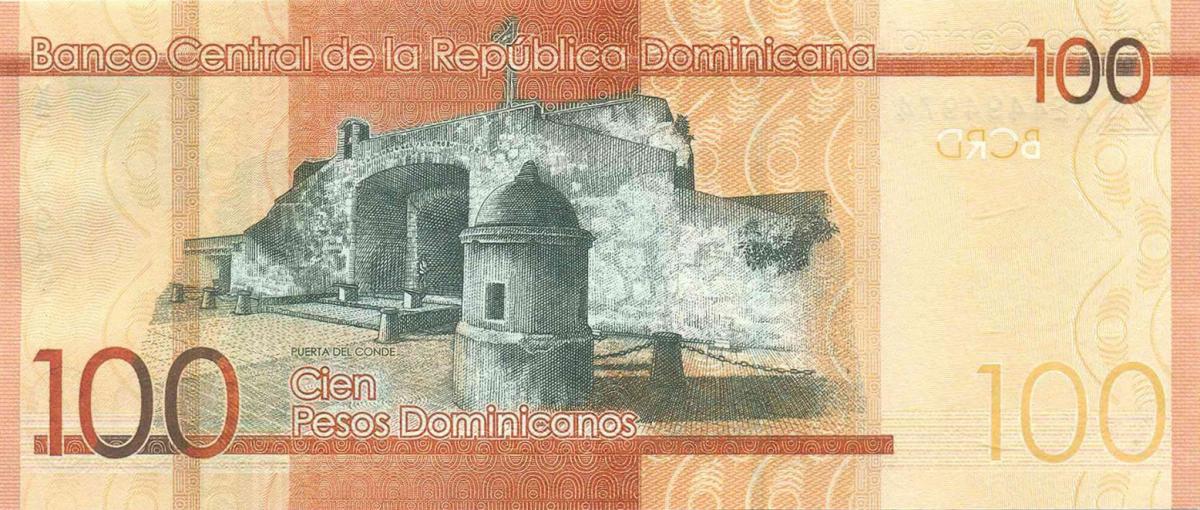 Back of Dominican Republic p190f: 100 Pesos Dominicanos from 2021
