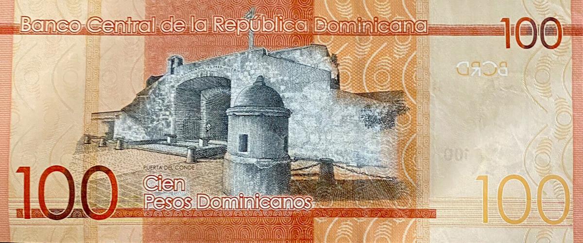 Back of Dominican Republic p190g: 100 Pesos Dominicanos from 2022