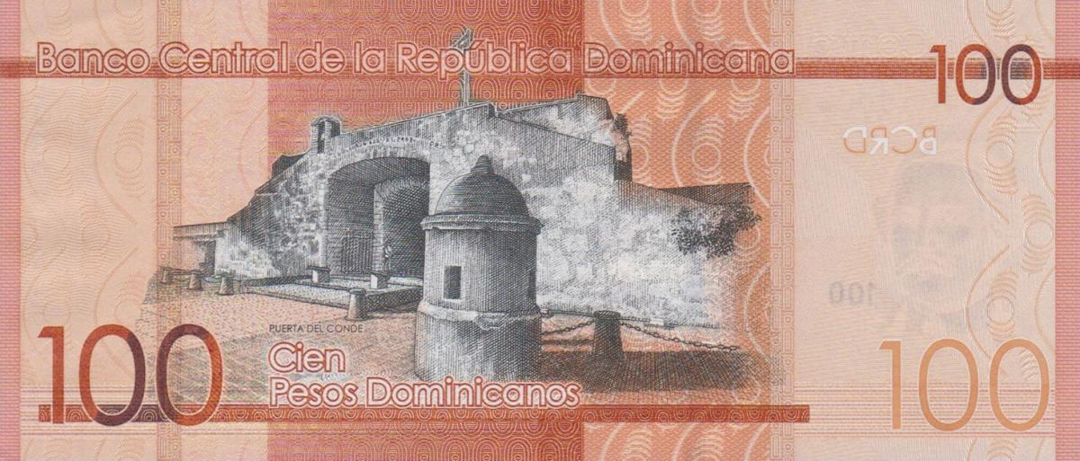 Back of Dominican Republic p190h: 100 Pesos Dominicanos from 2023