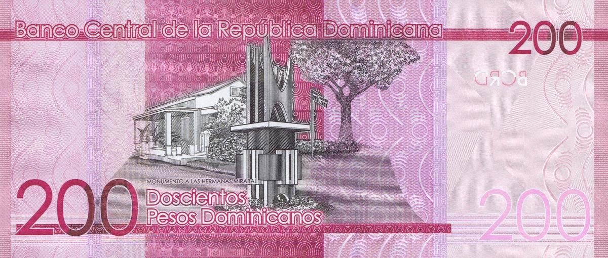 Back of Dominican Republic p191b: 200 Pesos Dominicanos from 2015