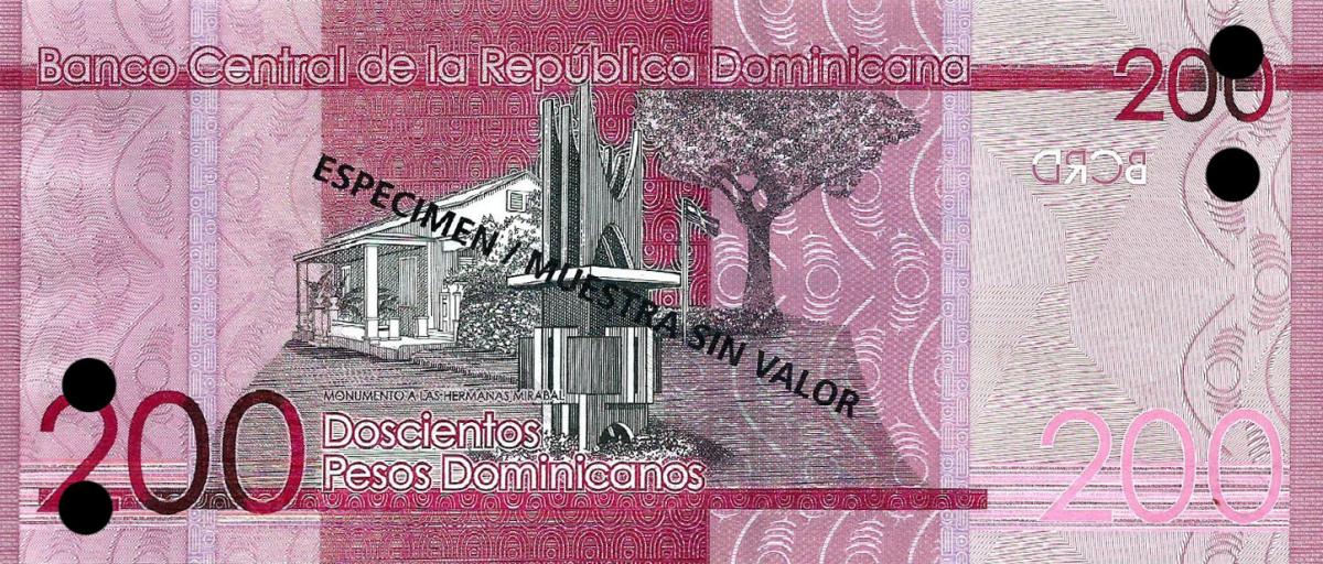 Back of Dominican Republic p191s: 200 Pesos Dominicanos from 2014