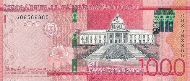 Front of Dominican Republic p193e: 1000 Pesos Dominicanos from 2020