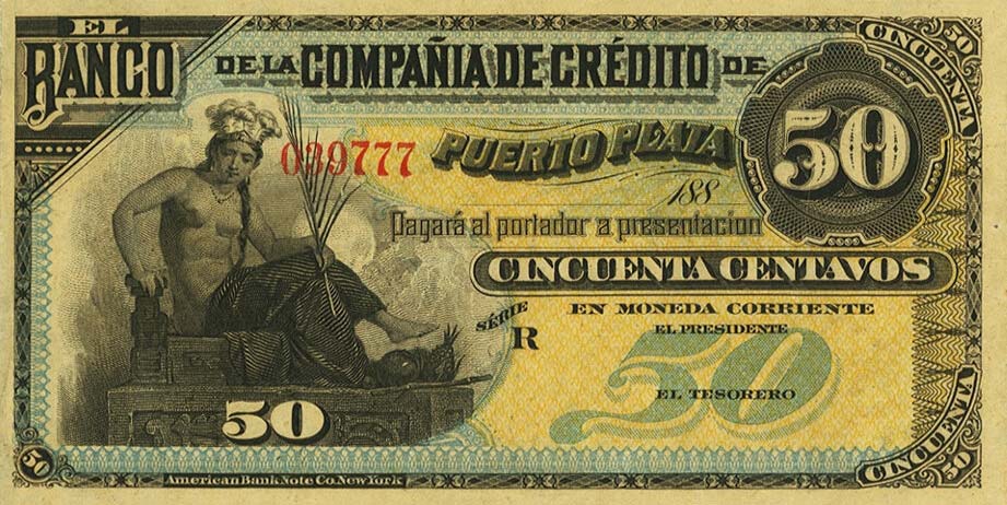 Front of Dominican Republic pS102r: 50 Centavos from 1880