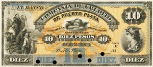 pS106p from Dominican Republic: 10 Pesos from 1880