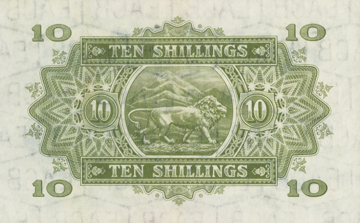 Back of East Africa p26Ba: 10 Shillings from 1939