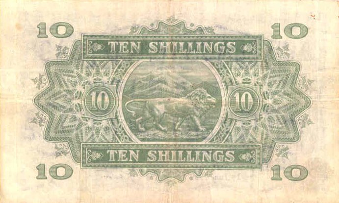 Back of East Africa p29a: 10 Shillings from 1938