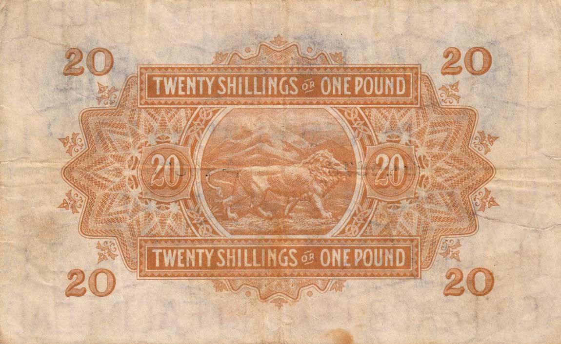 Back of East Africa p30A: 20 Shillings from 1942