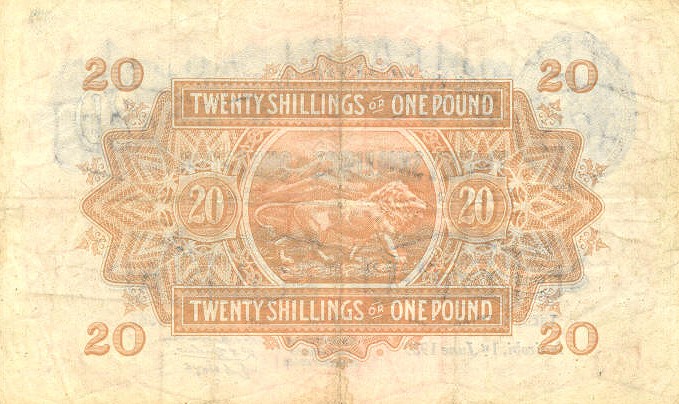 Back of East Africa p30a: 20 Shillings from 1938