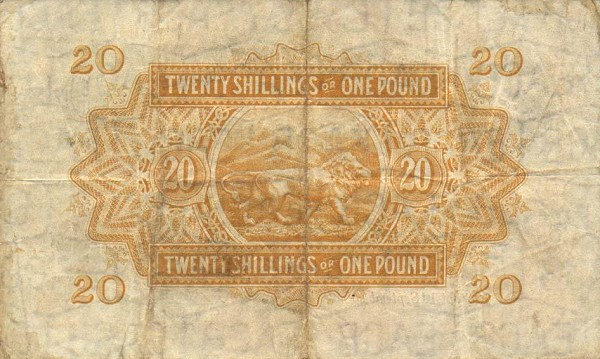 Back of East Africa p30b: 20 Shillings from 1943