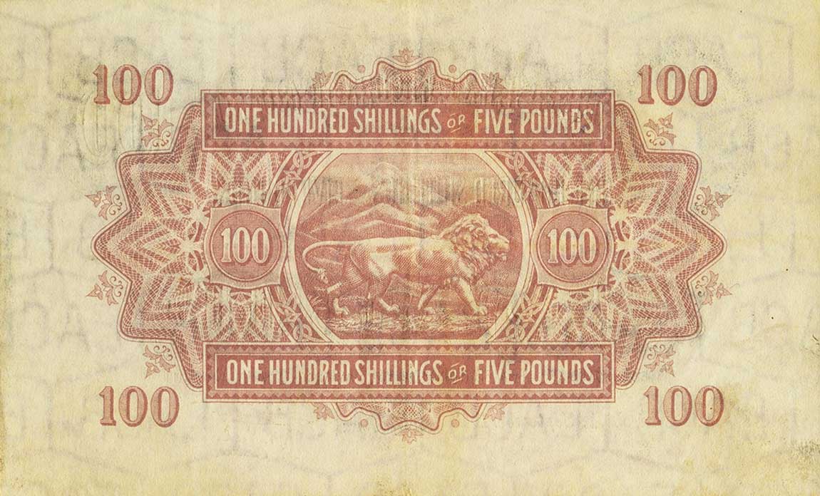 Back of East Africa p31b: 100 Shillings from 1943