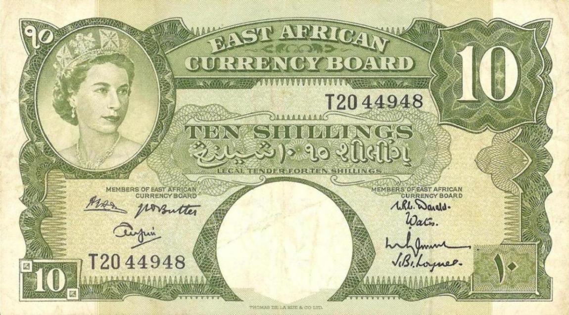 Front of East Africa p42b: 10 Shillings from 1962