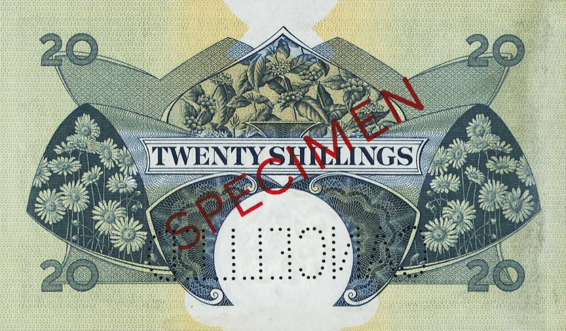 Back of East Africa p43s: 20 Shillings from 1961