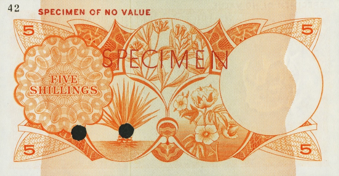 Back of East Africa p45ct: 5 Shillings from 1964