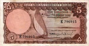 Gallery image for East Africa p45a: 5 Shillings from 1964