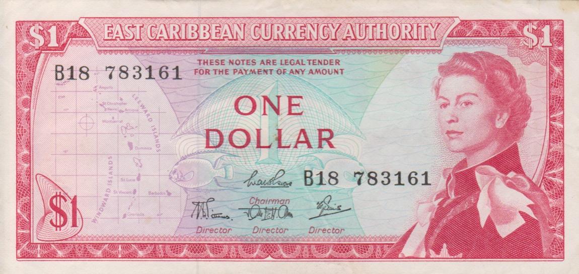Front of East Caribbean States p13c: 1 Dollar from 1965