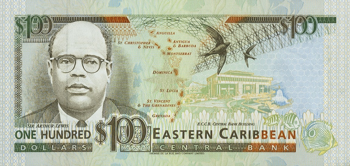 Back of East Caribbean States p30a: 100 Dollars from 1993