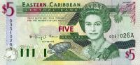 Gallery image for East Caribbean States p31a: 5 Dollars from 1994