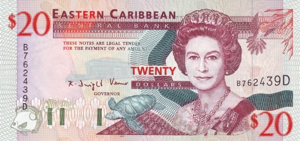 Front of East Caribbean States p33d: 20 Dollars from 1994