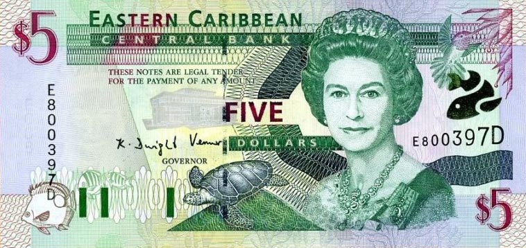 Front of East Caribbean States p37d2: 5 Dollars from 2000