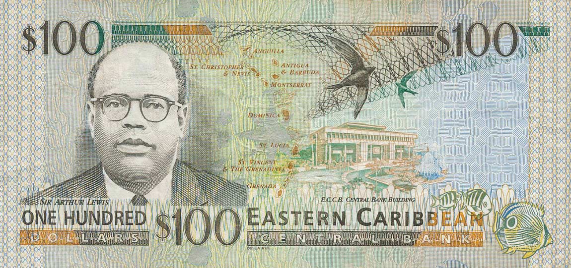 Back of East Caribbean States p41d: 100 Dollars from 2000