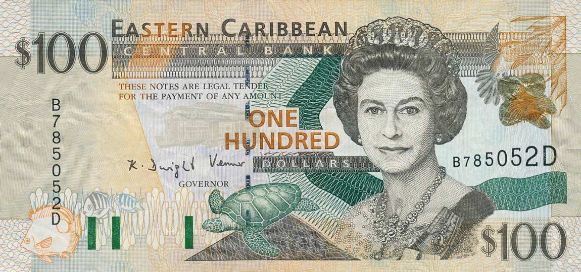 Front of East Caribbean States p41d: 100 Dollars from 2000
