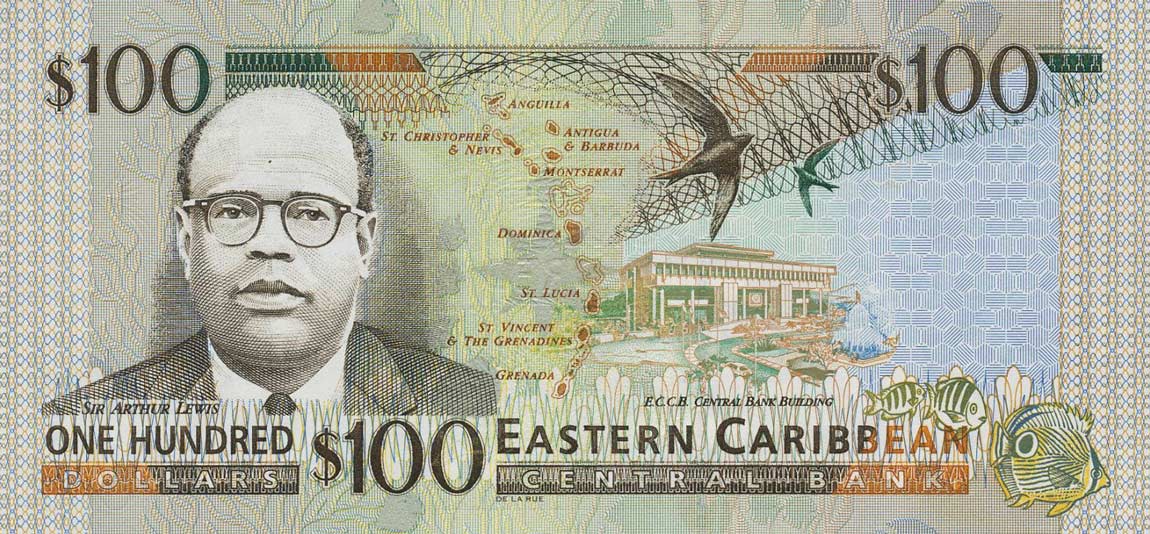 Back of East Caribbean States p41k: 100 Dollars from 2000