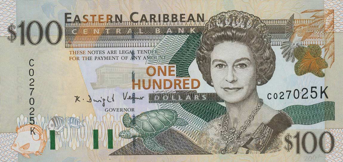 Front of East Caribbean States p41k: 100 Dollars from 2000