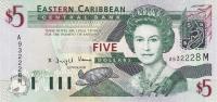 Gallery image for East Caribbean States p42m: 5 Dollars