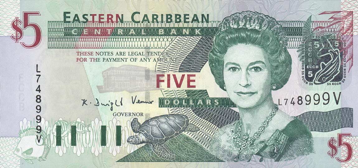 Front of East Caribbean States p42v: 5 Dollars from 2003