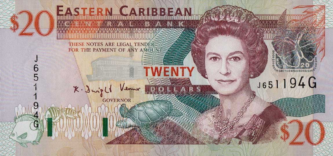 Front of East Caribbean States p44g: 20 Dollars from 2003
