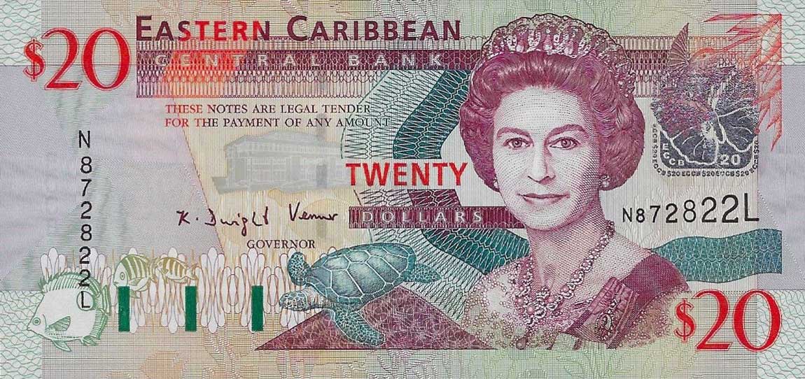 Front of East Caribbean States p44l: 20 Dollars from 2003