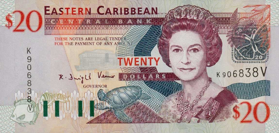 Front of East Caribbean States p44v: 20 Dollars from 2003