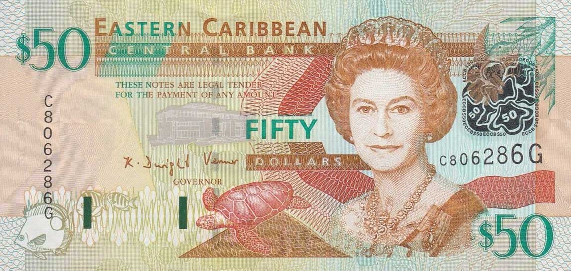 Front of East Caribbean States p45g: 50 Dollars from 2003
