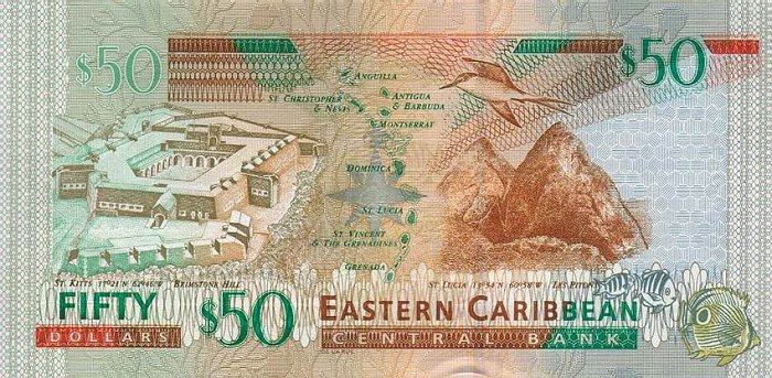 Back of East Caribbean States p45m: 50 Dollars from 2003