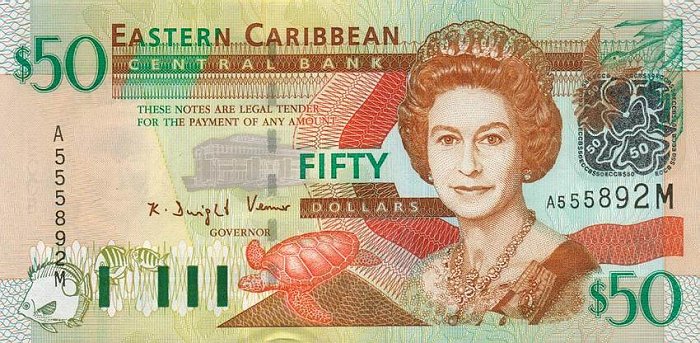 Front of East Caribbean States p45m: 50 Dollars from 2003