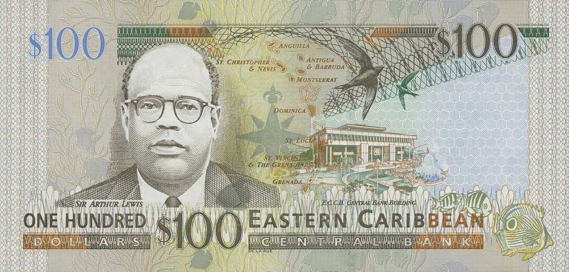 Back of East Caribbean States p46g: 100 Dollars from 2003