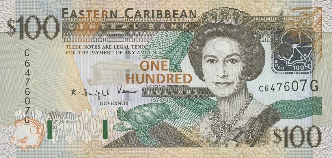 Front of East Caribbean States p46g: 100 Dollars from 2003