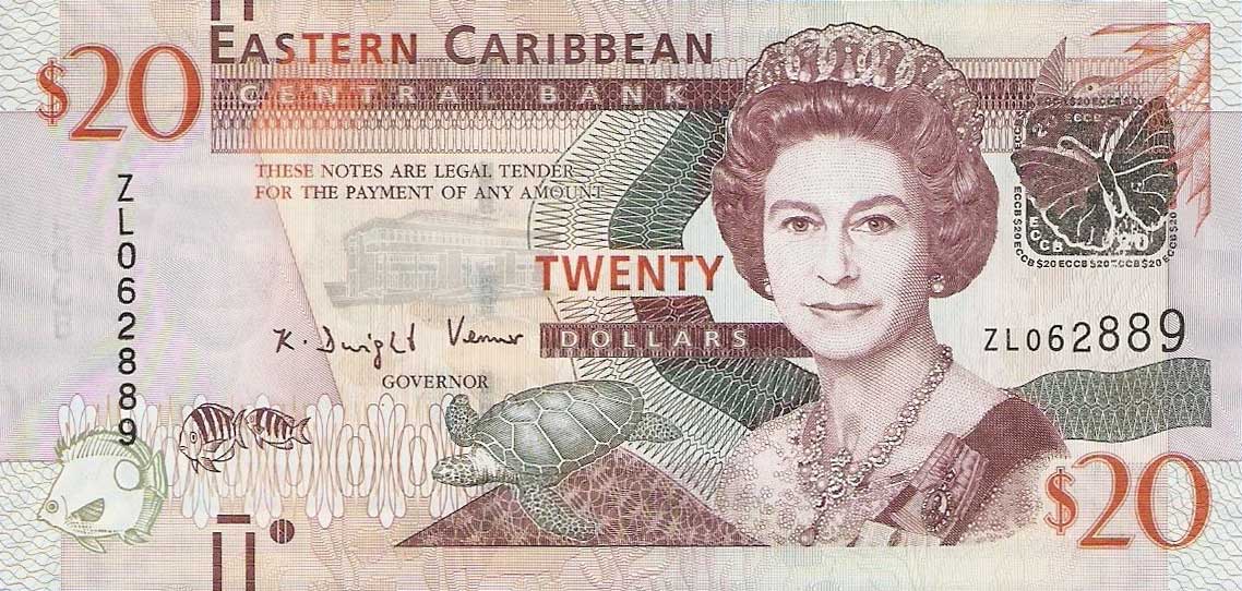 Front of East Caribbean States p53r: 20 Dollars from 2012