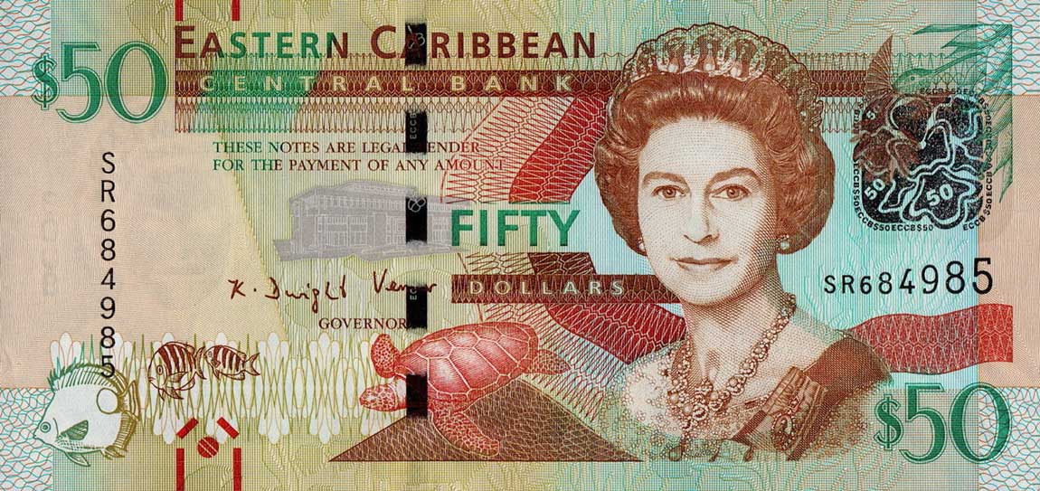 Front of East Caribbean States p54b: 50 Dollars from 2015