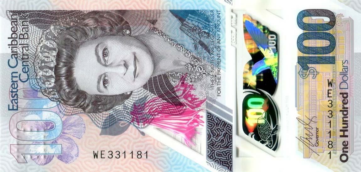 Front of East Caribbean States p60: 100 Dollars from 2019
