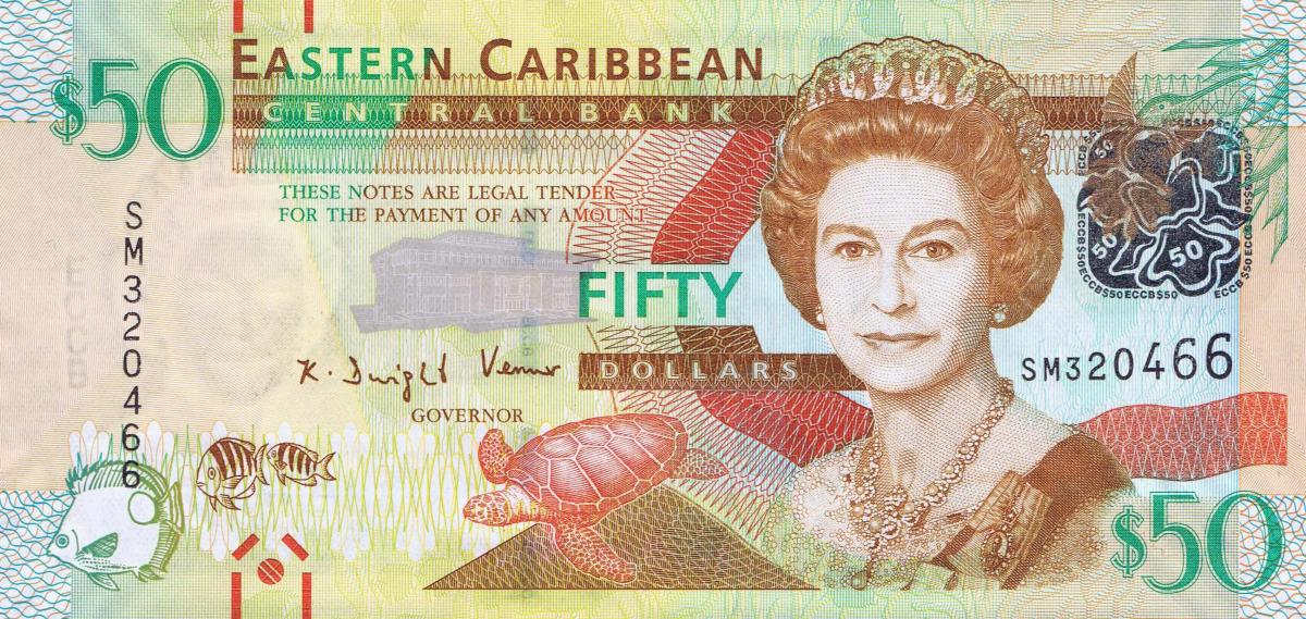 Front of East Caribbean States p54a: 50 Dollars from 2012