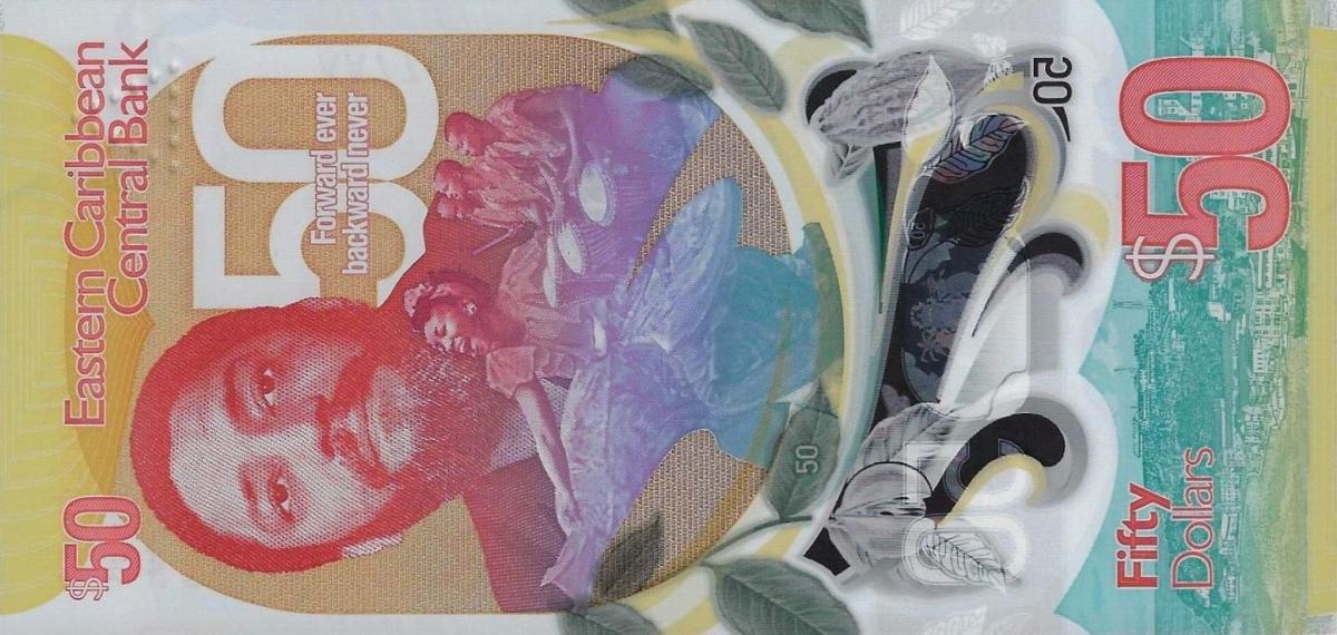 Back of East Caribbean States p62: 50 Dollars from 2024
