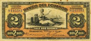 pS156a from Ecuador: 2 Sucres from 1911