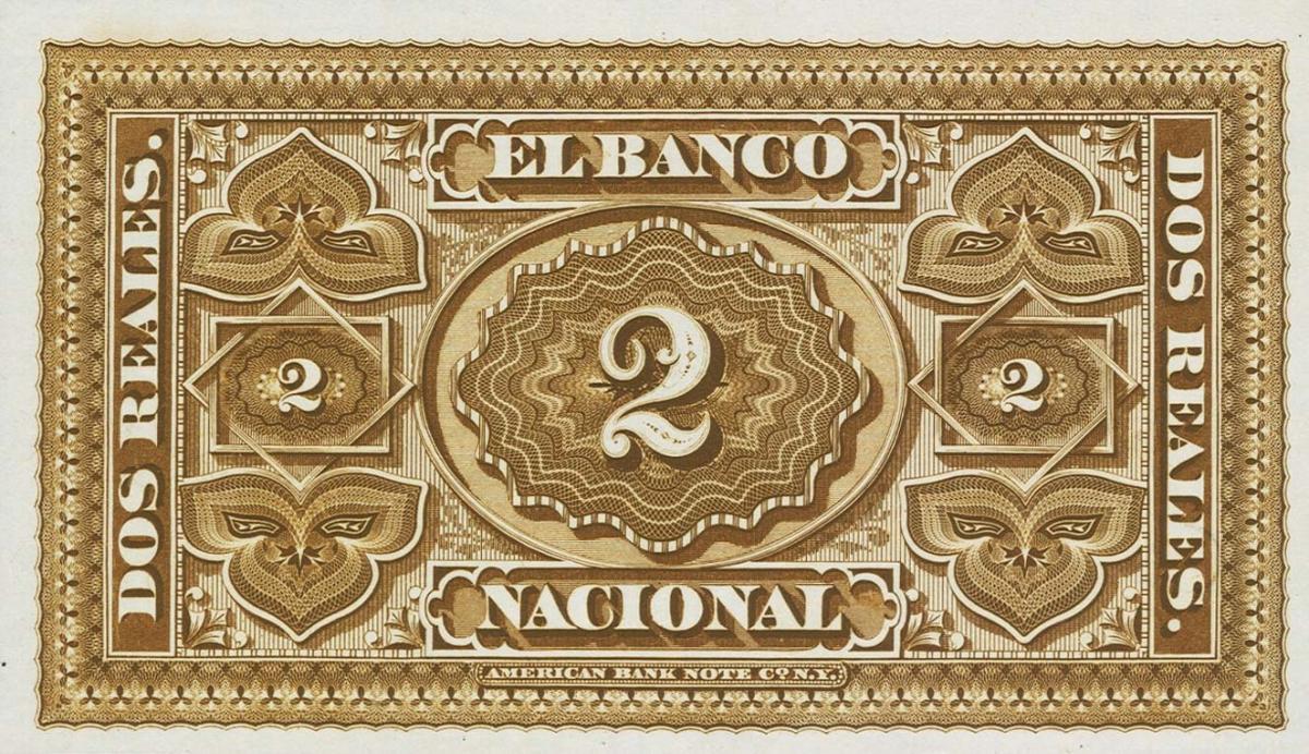 Back of Ecuador pS186: 2 Reais from 1871