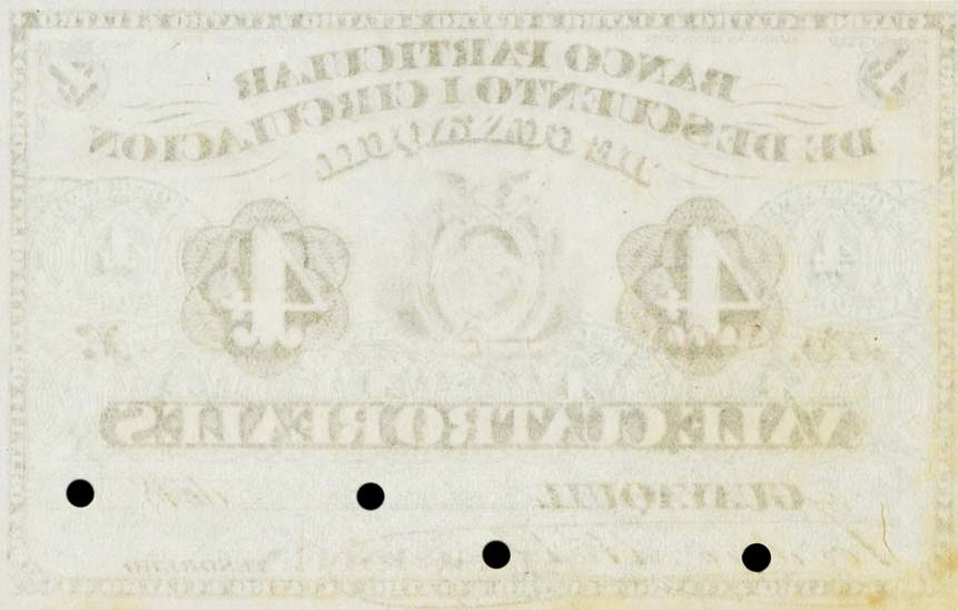 Back of Ecuador pS197s: 4 Reais from 1865