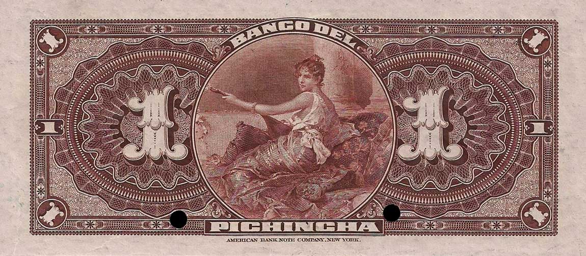 Back of Ecuador pS220s: 1 Sucre from 1912