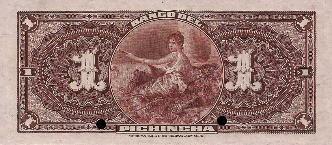 Back of Ecuador pS220s: 1 Sucre from 1912