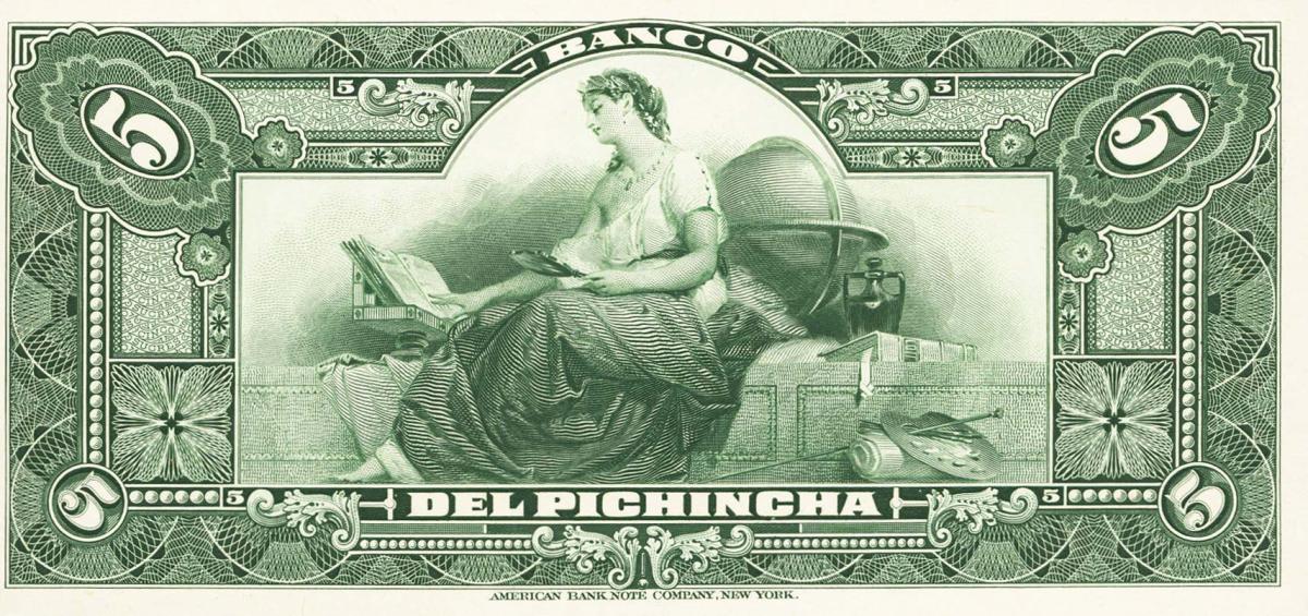 Back of Ecuador pS223p: 5 Sucres from 1912
