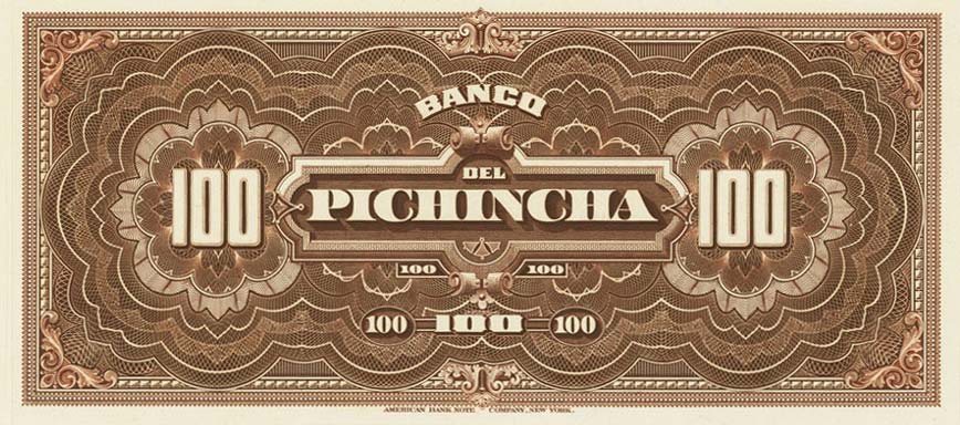Back of Ecuador pS227p: 100 Sucres from 1912