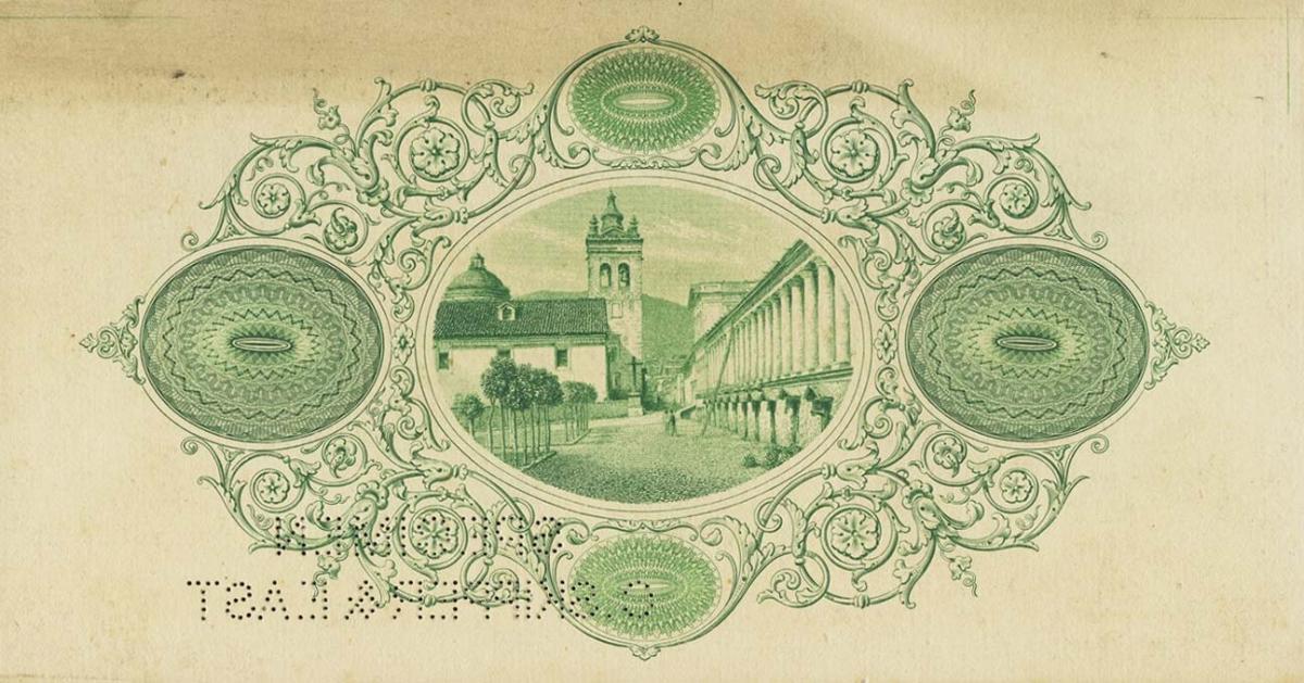 Back of Ecuador pS236s: 1 Peso from 1874